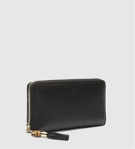 gucci bamboo tassel wallet|Zip around wallet with bamboo in Black Leather.